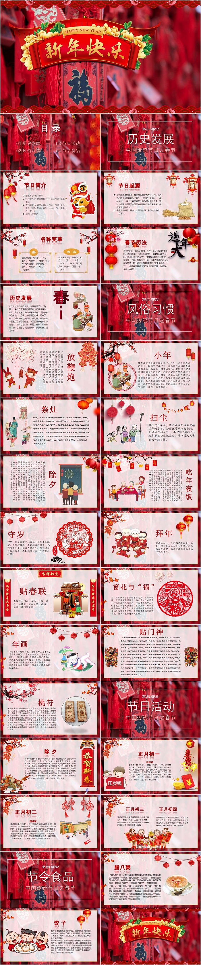 传统节日春节新年快乐PPT模板